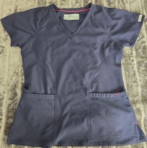 Med Couture Navy Blue Scrub Top